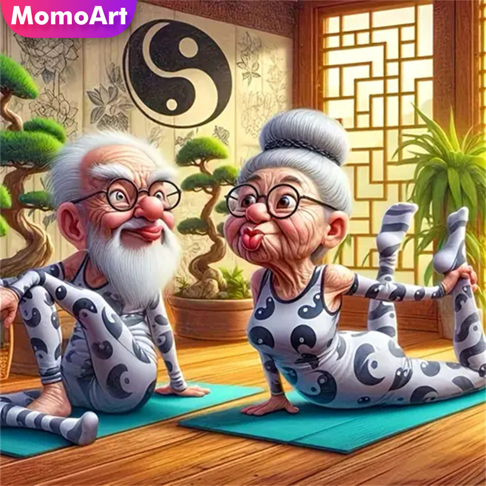 Photo Mosaic Print - Momoart Old People Diamond Mosaic Couple