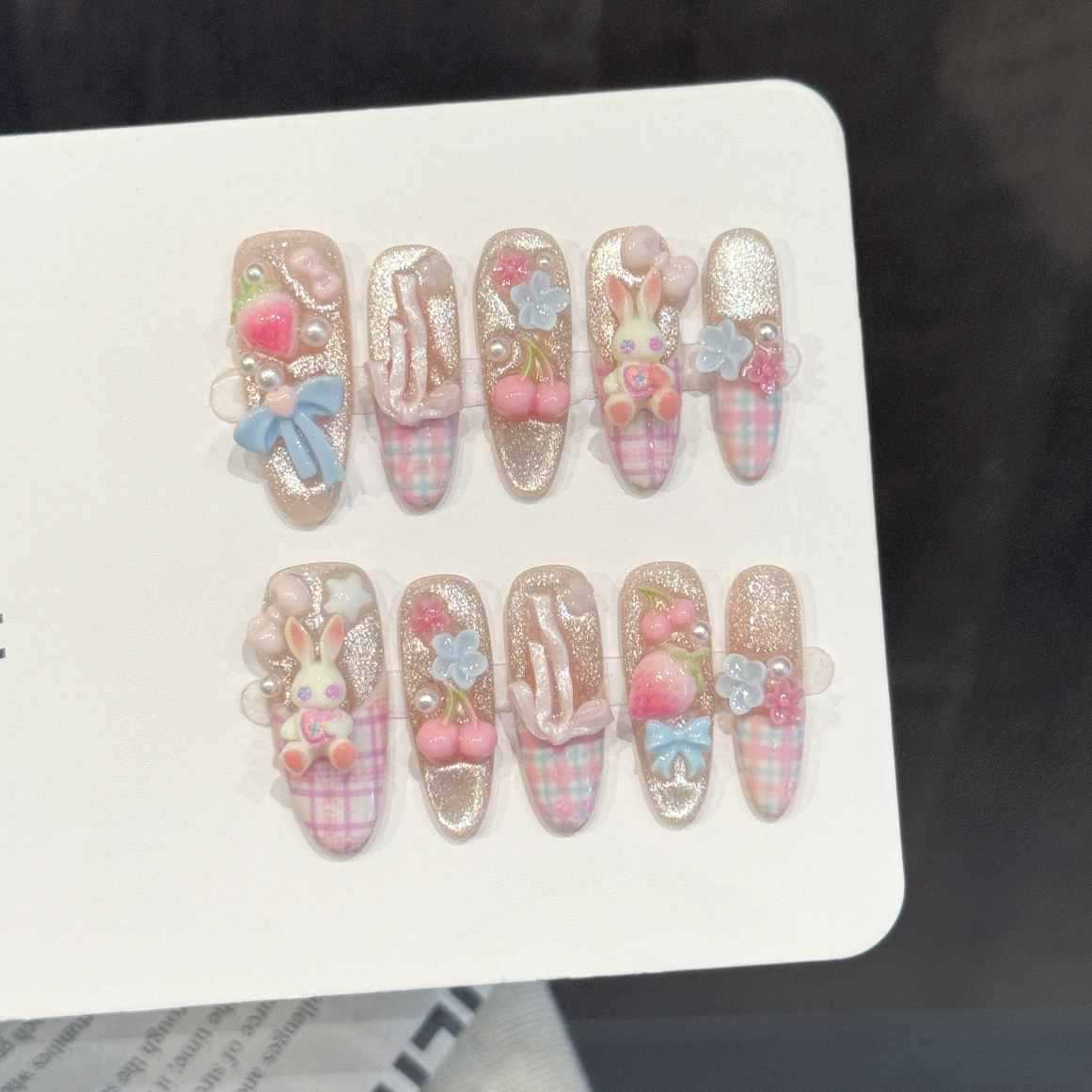10PCS Oval Handmade Press On N - Pressed Flower Art ulasan dan harga