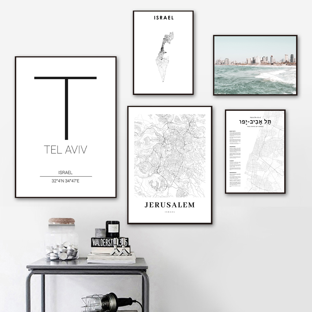 Tel Aviv Map Print Israel City - Custom Star Map ulasan dan harga