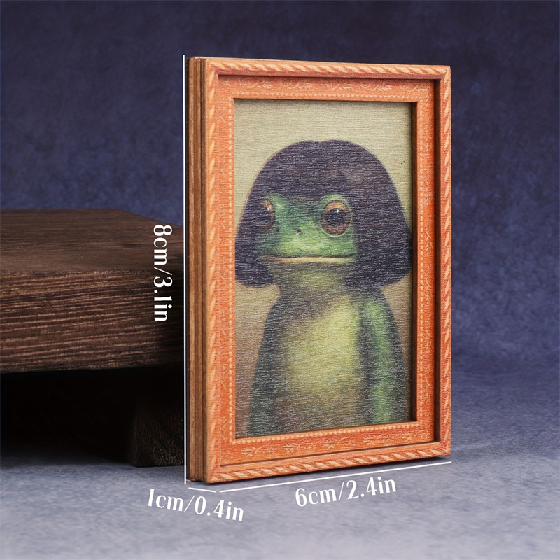 Mini Wooden Photo Frame Frog F - Engraved Wood Frame ulasan dan harga